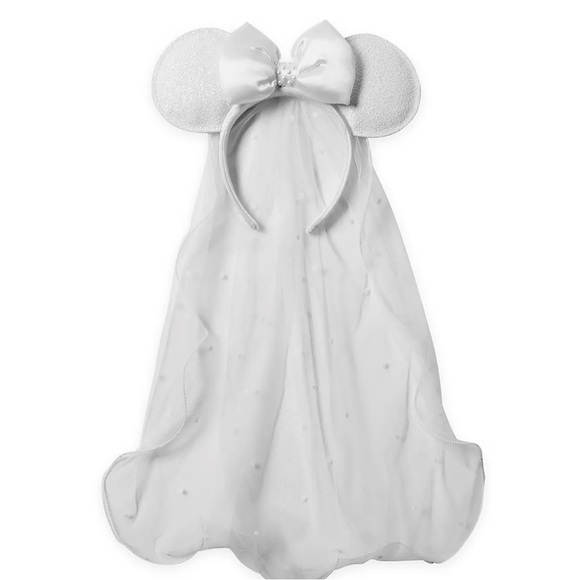 Bridal Minnie Mouse ears with veil - Picture 2 of 8